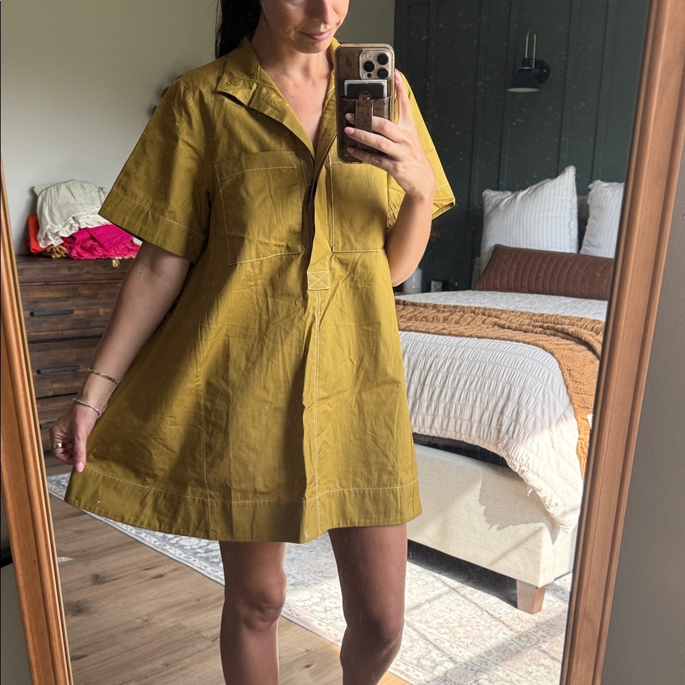 Olive Green Shirt Dress